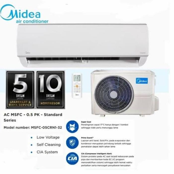 AC Terbaik MIDEA AC 1/2 PK MSAF 05 CRN / MSAF-05CRN: Pendinginan Efisien dan Hemat Energi