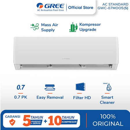 Gree AC MOO5s Standard Series 3/4 PK (GWC-07MOO5S): Kesejukan Maksimal, Harga Terjangkau