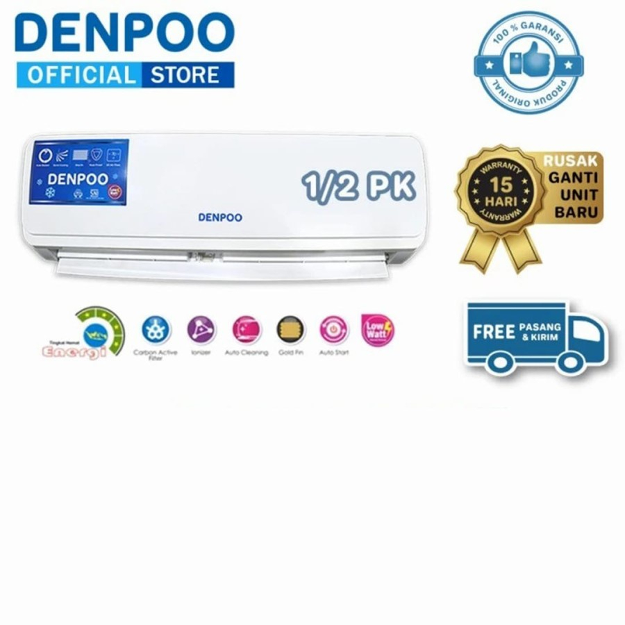 TERLARIS! DENPOO AC Split 1/2 PK DDS 05 CTL – Pendingin Ruangan Murah & Berkualitas