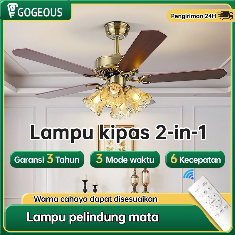 GOGEOUS Lampu Kipas 2in1 42 Inch: Kipas Plafon Multifungsi dengan Desain Elegan