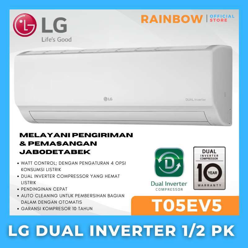 AC LG Dual Inverter 1/2 PK T05EV5: Pendingin Ruangan Efisien