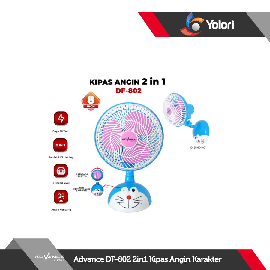 Review Kipas Angin 2in1 Advance Kipas Terbaik DF-802
