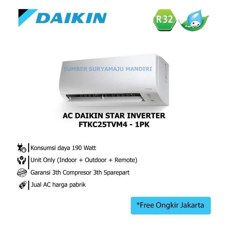 Daikin Star Inverter AC 0,5 PK FTKC15TVM4/RKC15TVM4 Terbaik