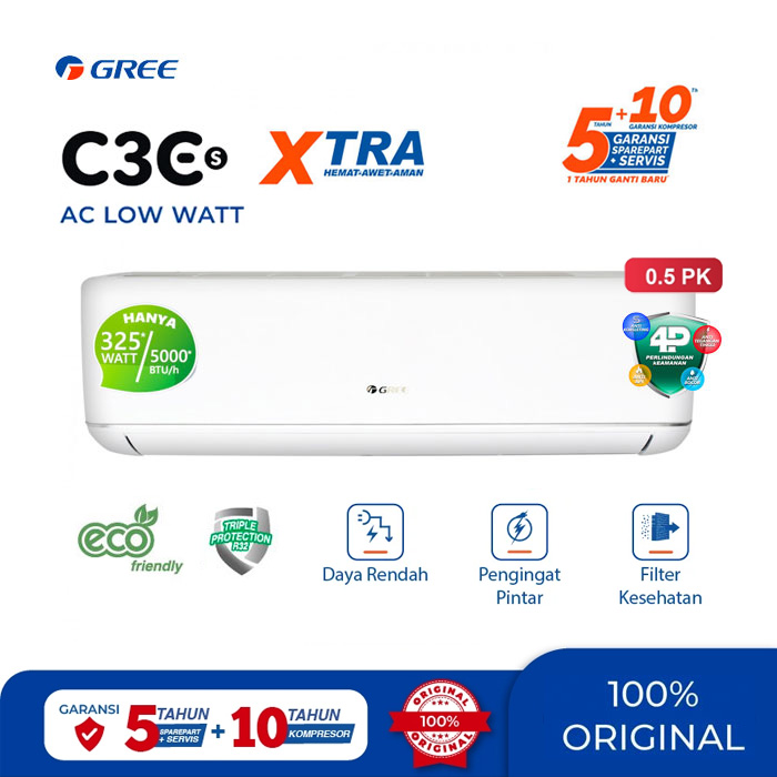 Gree AC Deluxe Low Watt GWC-05C3E: Pendingin Efisien dan Hemat Energi