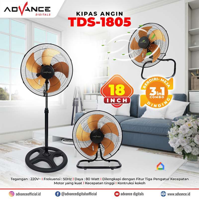 Kipas Advance TDS-18: Kipas Angin 3-in-1 Terbaik