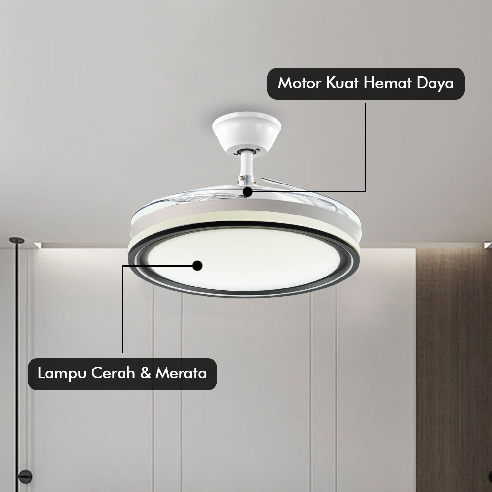 Kipas Angin Gantung LED 48 Inch BELAIRHOME US4: Desain Modern dan Hemat Energi