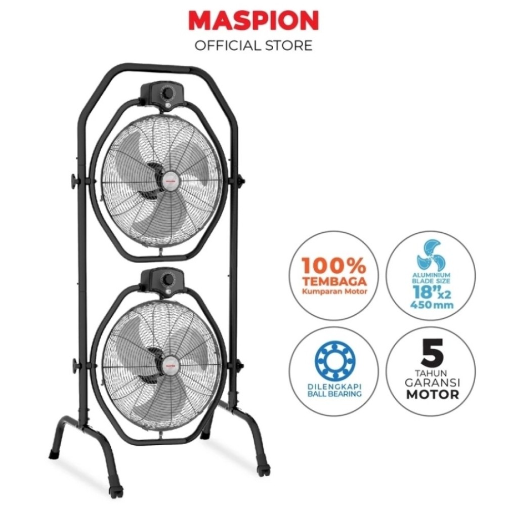 Kipas Maspion Power Fan PW-18X2: Desain Kuat dan Performa Handal