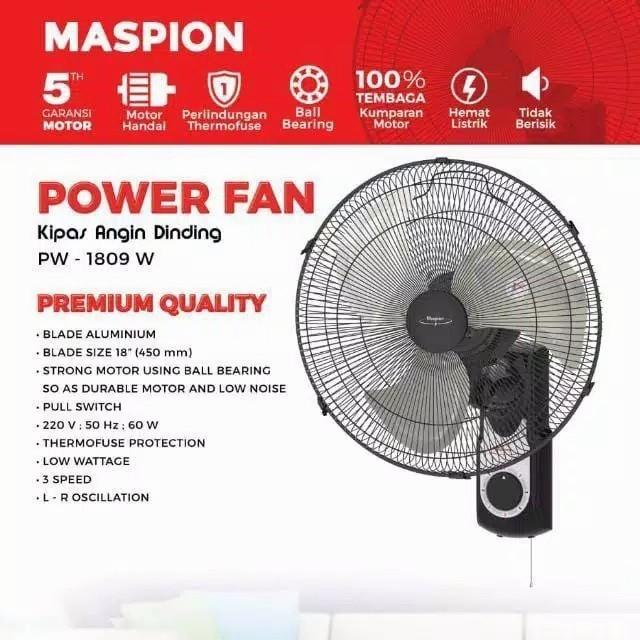 Kipas Maspion PW-1809W: Pilihan Terbaik untuk Ventilasi Efisien