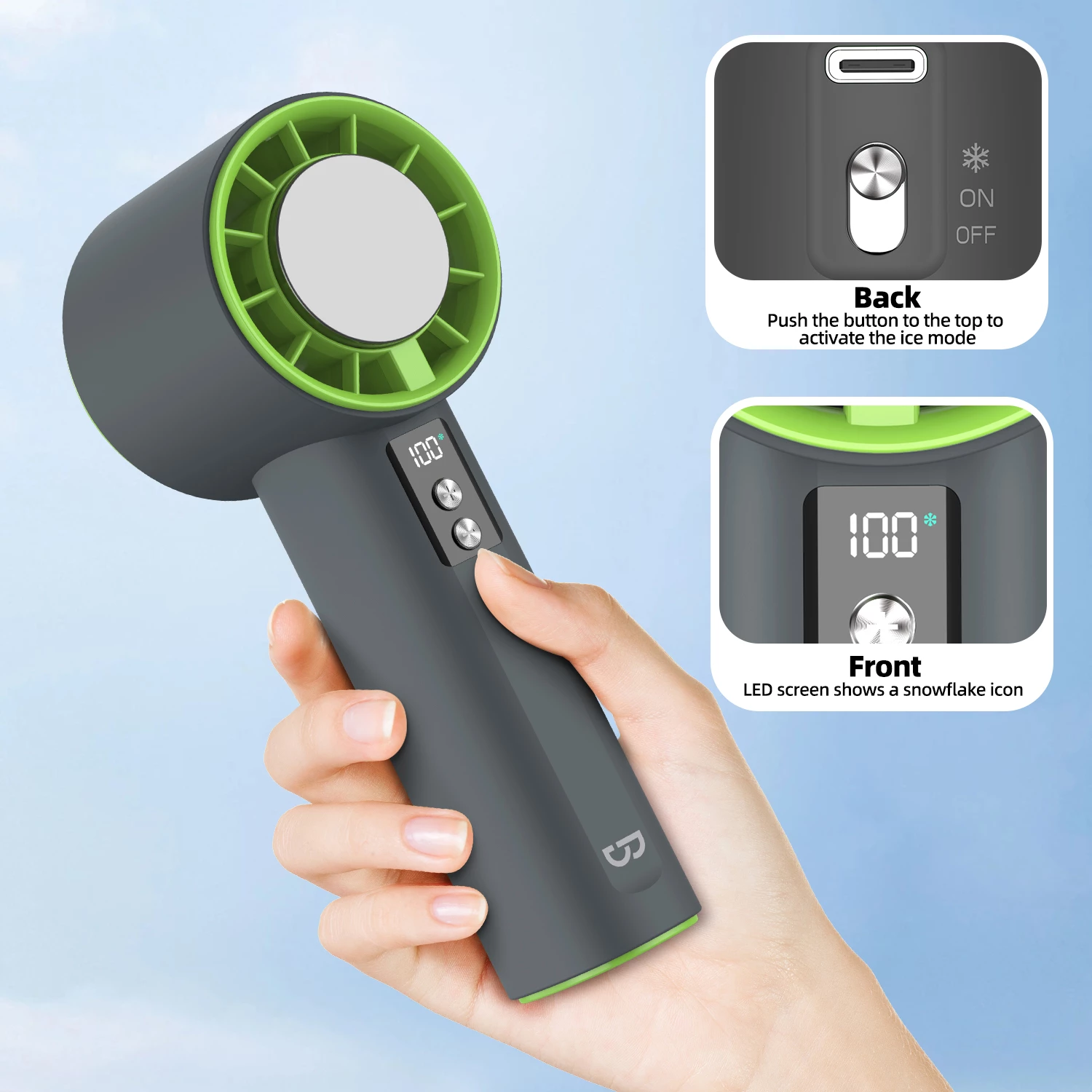 Kipas Portable GOOJODOQ GFS006 100 Gear Berkecepatan Tinggi