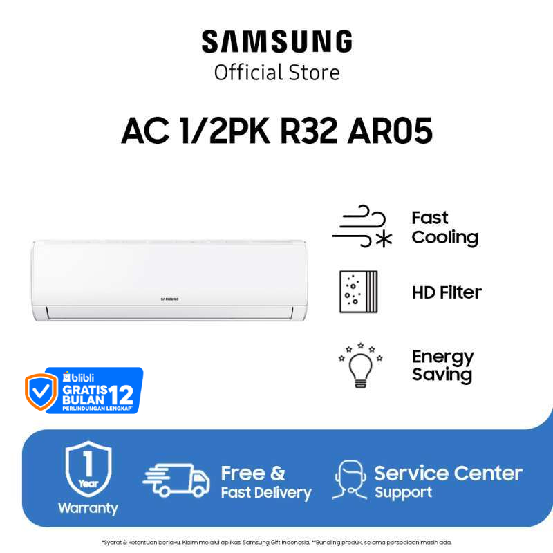 Spesifikasi dan Keunggulan AC Split Samsung Inverter 0.5 PK AR05AYHLAWKNSE