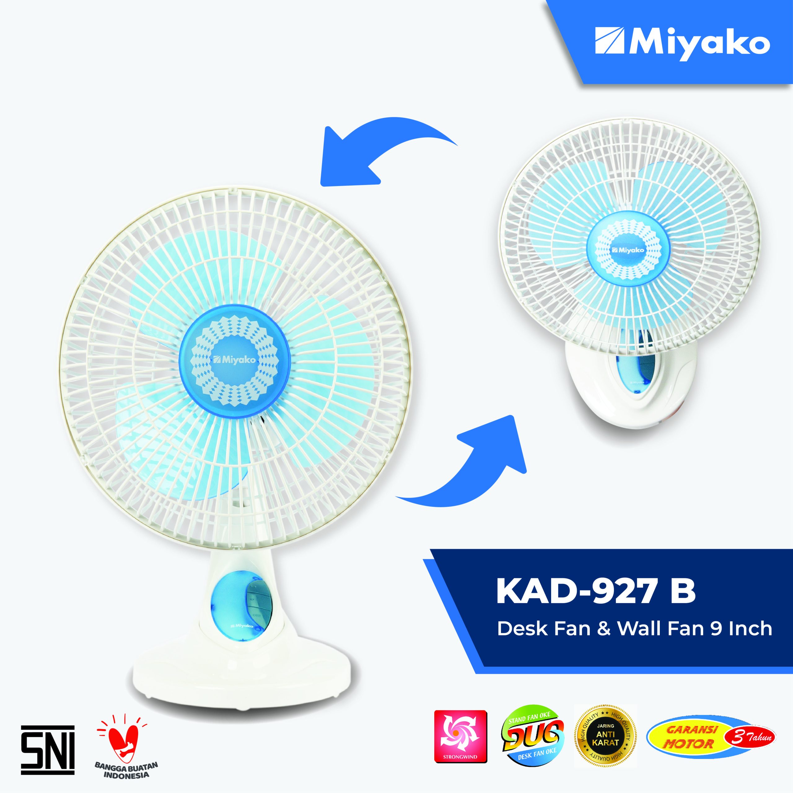 Kipas Angin Miyako KAD-927 B: Desain Elegan dan Berkualitas