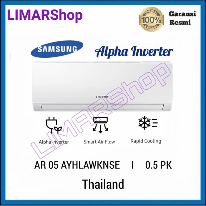 AC Samsung Alpha Inverter 0.5 PK dengan Smart AirFlow AR05AYHLAWKNSE