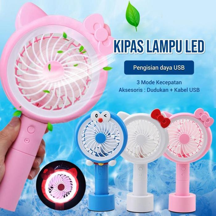 Kipas Angin Tangan Karakter SX-109 dengan Lampu LED Terbaik