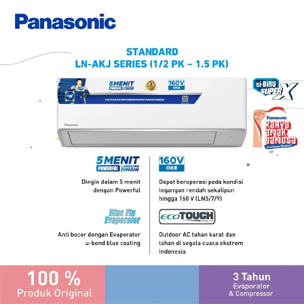 Review AC Split Panasonic 0.5 PK CS-LN5AKJ: Spesifikasi dan Keunggulan