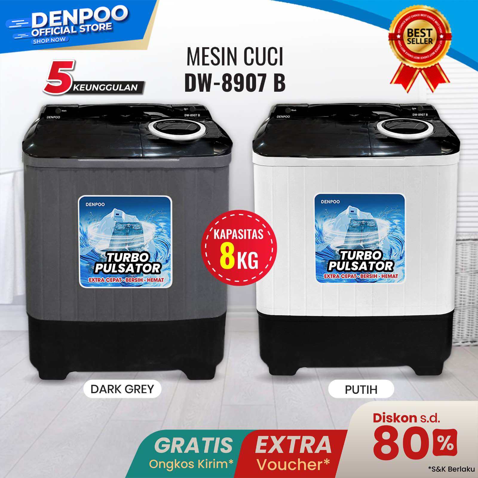 Review Mesin Cuci Denpoo DW 8907B: Mesin 2 Tabung Berkualitas