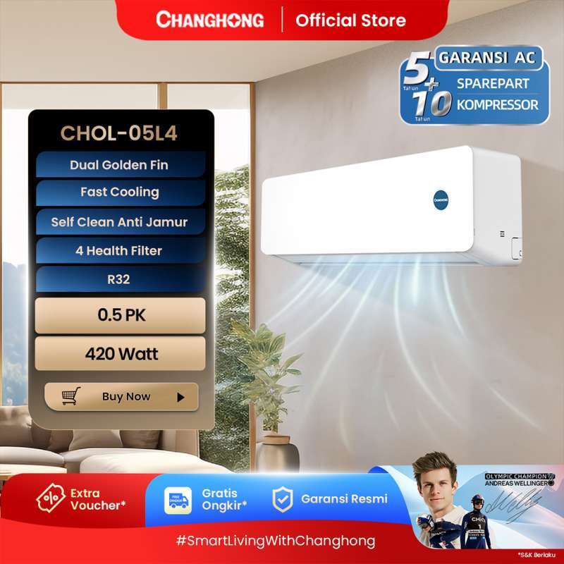 AC Changhong CHOL-05L4 1/2 PK Standar: Spesifikasi dan Fitur