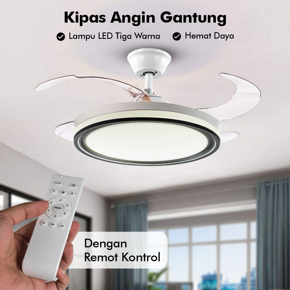 Kipas Angin Gantung LED BELAIRHOME US4 48 Inch Terbaik