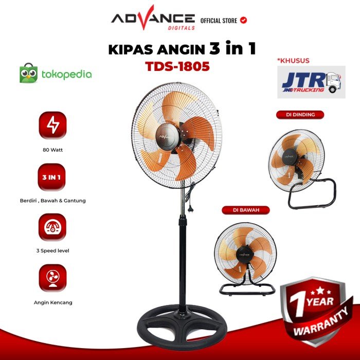Kipas Tornado 3-in-1 TDS-1805: Pilihan Terbaik Advance Kipas