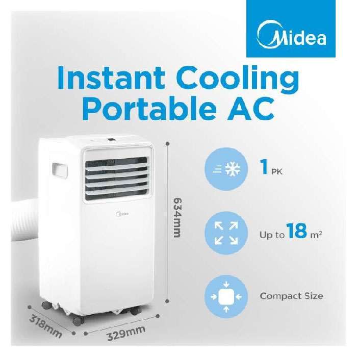 Midea MPHA-05CRN7: AC Portabel 0.5 PK untuk Kenyamanan Ruang