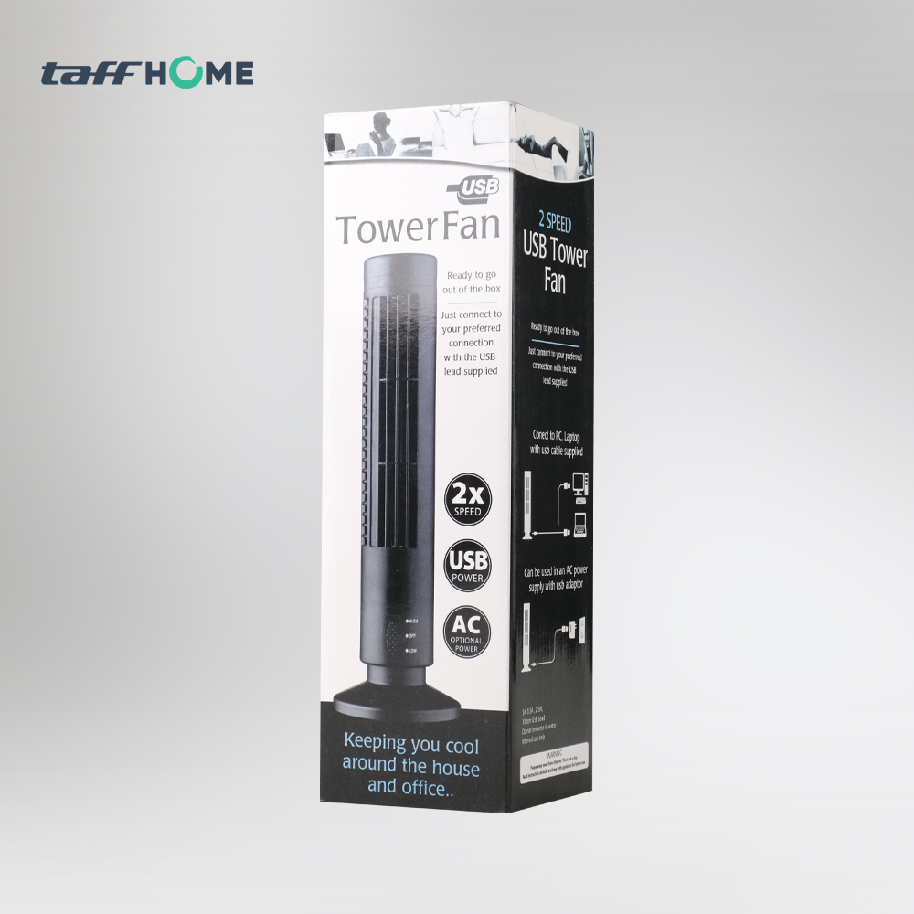 TaffHOME Kipas Angin USB Tower Leafless YK-1208: Tenang dan Hemat Daya
